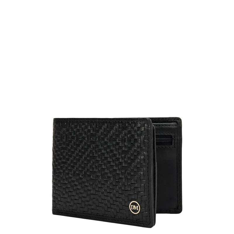 Da Milano Black Bifold Leather Mens Wallet